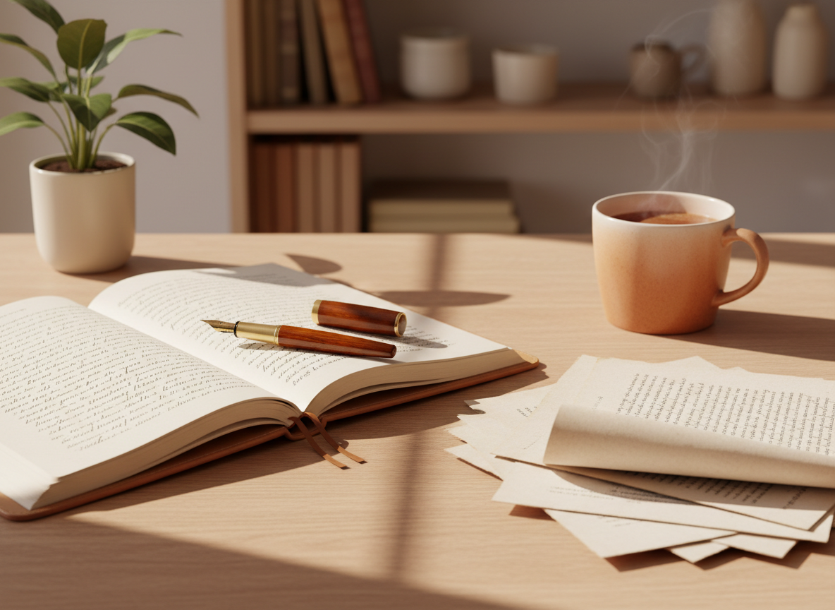 Notebook and pages for a ghostwriting project